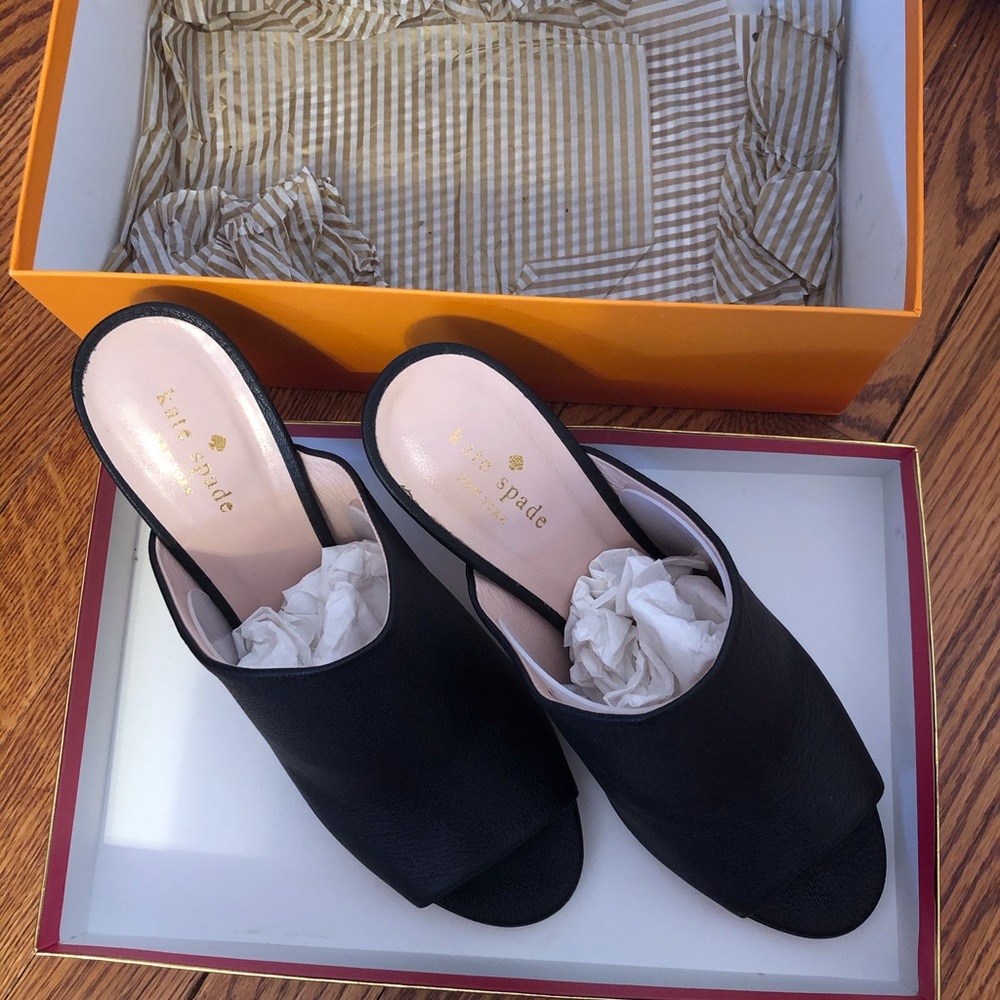 Kate Spade black heals